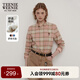 Teenie Weenie小熊卡通格紋襯衫女2025冬季新款女襯衣 淺粉色 165/M