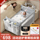 復興樂(lè )FORSUNNY嬰兒床多功能可折疊可移動(dòng)拼接床0-3歲新生兒寶寶搖搖床哄睡神器 冬塢 嬰兒床帶床墊尿布臺蚊帳可變搖籃搖床 嬰兒用品滿(mǎn)月禮物活動(dòng)曬圖送護脊椰棕床墊