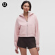 lululemon丨Scuba 女士超寬松款拉鏈連帽衫 LW3HTLS 煙熏粉 M /L