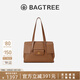 BAGTREE明星同款包包樹(shù)海豚包輕奢品牌植鞣皮托特包大容量通勤女士電腦包 中號-烤棕色 能裝A4資料 高級小眾