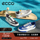 愛步（ECCO）休閑鞋 25厚底板鞋軟底簡約撞色男鞋 街頭球鞋539804 白色/黑色/鴿子灰53980461195 42