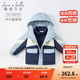 戴維貝拉（DAVE＆BELLA）冬季加厚大童棉服中大童女童外衣內膽兩件套兒童冬裝男童 灰藍色 120 cm（建議身高110-120cm）