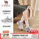 駱駝（CAMEL）星途2.0男鞋女鞋復古休閑厚底增高老爹運動(dòng)鞋子 7038，銀白/黑，女 38