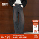 森馬（Semir）牛仔褲女做舊寬松香蕉褲高街2025冬抓毛彎刀褲廢土風(fēng)109725124007