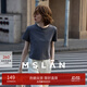 MSLAN/秀場(chǎng)同款2024夏季緊身T恤圓領(lǐng)小個(gè)子抗菌短款休閑短袖上衣 磁鐵灰 M