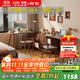 樂(lè )系實(shí)木轉角書(shū)桌書(shū)柜組合一體學(xué)生學(xué)習寫(xiě)字臺隱藏收縮電腦桌雙人書(shū)桌 書(shū)桌120cm-胡桃色