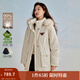茵曼（INMAN）2025秋冬女裝新款三防可拆毛領(lǐng)連帽羽絨服女寬松保暖派克服外套 暖杏色 L
