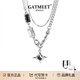 GATMEET王嘉爾同款雙層星芒項鏈男士潮高級感疊戴百搭吊墜衛衣鏈 雙層星芒項鏈
