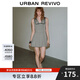 UR2025夏季新款女裝格雷系百褶翻領(lǐng)無(wú)袖連衣裙UWG750100 暖灰 M