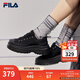 斐樂(lè )（FILA）女鞋帆布鞋LAVA胖胖底厚高底增鞋板鞋帆布鞋休閑鞋 黑-BK 35.5