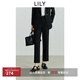 LILY小黑褲2025秋新款女裝經(jīng)典垂感休閑顯瘦通勤九分褲直筒煙管褲 510黑 L