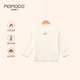瑪米瑪卡（MOMOCO）女童冬季加絨厚款內搭長(cháng)袖T恤甜美打底衫 白杏色 90