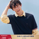 TOMMY HILFIGER25春夏新款男裝純棉珠地網(wǎng)眼休閑通勤鑲邊袖口短袖上衣T恤 藏青色DW5 S （推薦：120-135斤）