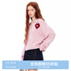 樂(lè )町【商場(chǎng)同款】翻領(lǐng)針織線(xiàn)套衫20毛衣C1EEE3404 粉色 L