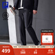 FILA 斐樂(lè )官方男士針織長(cháng)褲2025冬季新款健身運動(dòng)簡(jiǎn)約基礎直筒褲 深黑-BK L 175/84A/L