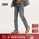 森馬（Semir）牛仔褲男潮流復(fù)古水洗長褲窄版秋季直筒褲子彈力103524124106A