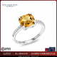 GEM STONE KING3.12克拉黃水晶戒指925銀鑲彩色寶石經(jīng)典送老婆生日禮物520禮物 美7號