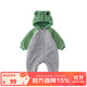 papa爬爬冬季男女寶寶仿羊羔絨爬服嬰兒連體衣保暖可愛(ài)造型洋氣 綠色 80cm