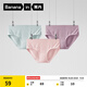 蕉內（Bananain）銀皮300S女士?jì)妊澣俏鼭裢笟?A抗菌棉感低中腰50支莫代爾3件裝 【中腰】慕斯粉+莓果紫+蘇打藍 L