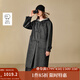 茵曼2025秋冬女裝新款 綿羊毛連帽雙面呢外套寬松長(cháng)款毛呢上衣 深灰色 S