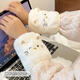 途尊秋冬毛絨貓咪防污袖套女2025新款羽絨服護袖工作學(xué)習學(xué)生保暖套袖 白色貓咪【防污耐臟/時(shí)尚百搭】