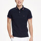 TOMMY HILFIGER湯米希爾費(fèi)格 夏季男士翻領(lǐng)Polo衫 男款經(jīng)典條紋短袖 男裝上衣 黑色-條紋翻領(lǐng)T恤男 L （建議160-180斤）
