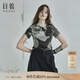 日著(zhù)短袖T恤女原創(chuàng  )設計女裝夏新款女士潮短款上衣修身印花針織t恤女 待放綠 M