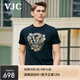 威杰思（VJC）【專(zhuān)柜同款】2025春夏新款男裝短袖T恤燙鉆圓領(lǐng)上衣潮流D25BA1805 黑色 XL /52