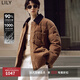 LILY【栗子羽絨】冬新款女裝燈芯絨休閑鴨絨羽絨服外套女短款 732巧克力色 XS