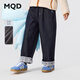 馬騎頓【加絨】MQD女童25冬新款學(xué)院風(fēng)卷邊直筒褲親膚保暖牛仔褲 原牛仔色 160