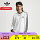 阿迪達斯（adidas）YY勝道 男裝 三葉草三條紋復古穿搭棉修身長(cháng)袖圓領(lǐng)T恤 IA4879  白色 情侶款 L