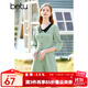 百圖betu女裝春夏新款連衣裙娃娃領(lǐng)減齡七分袖連衣裙女2302T75 綠色 M