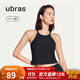 ubras【虞書(shū)欣同款】羅紋辣妹短款背心帶胸墊背心女免穿內搭打底 工字背心-黑色 M