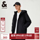杰克·瓊斯（JACK&JONES）秋季新款保暖潮流運(yùn)動(dòng)純色抽繩連帽休閑棉服外套男裝225109010 黑色E40 L