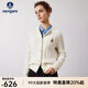 Navigare意大利小帆船女士毛衣秋冬季新款純綿羊毛長(cháng)袖開(kāi)衫通勤保暖外套男 科技白 M