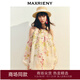 MAXRIENY浪漫無袖寬松亞麻上衣印花雪紡衫繭型設(shè)計(jì) 黃花 S