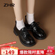 ZHR樂(lè )福鞋女春秋厚底英倫單鞋女時(shí)尚甜美學(xué)院風(fēng)女鞋 BZ21 黑色 38 