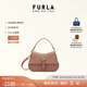 芙拉（FURLA）【禮物】【明星同款】FURLA芙拉FLOW牛皮迷你女士手提斜挎包 灰褐色