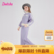 笛莎童裝女童套裝2025秋季兒童棒球服女孩運動(dòng)套裝 紫色 160