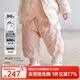 OAK FAMILY新品冬季寶寶白鵝絨束腳羽絨褲男女孩長款褲子加厚保暖 灰粉 90 cm