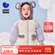 迷你巴拉冬新款男女童插肩袖連帽羽絨服寶寶厚款保暖外套 粉紫70013 90