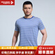 龍牙（Dragon Tooth）四代龍牙經(jīng)典COOLMAX短袖?；晟滥惺肯募緱l紋短袖圓領(lǐng)t恤 藍/白條紋 3XL (185/112B)