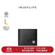 INJOYLIFEE褶皺錢(qián)夾2022新款男士短款錢(qián)包簡(jiǎn)約二折皮夾送男友潮 黑色