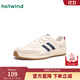 熱風(fēng)（Hotwind）男鞋2025年休閑板鞋男士時(shí)尚圓頭系帶厚底休閑鞋純色學(xué)院風(fēng)板鞋潮 84米色 H14M25523 42