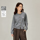茵曼（INMAN）茵曼格雷系刺繡針織開(kāi)衫2026春女裝新款復古學(xué)院風(fēng)毛衣外套 貴族灰 M