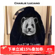 Charlie Luciano【朱正廷同款】皮草大衣動(dòng)物圖案氣質(zhì)毛絨冬季潮牌寬松中長(cháng)款外套 熊貓 XS