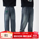 茵曼（INMAN）童裝男童牛仔褲后袋刺繡25秋季中大童男孩時尚彈力休閑長褲 牛仔藍 130