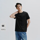 太平鳥(niǎo)男裝 易打理短袖T恤男打底純色衣服情侶體恤潮冰氧吧 冰曜黑第二批 XL