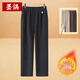 墨偶2025新款加絨加厚秋冬寬松褲子媽媽褲中老年女褲保暖休閑直筒褲