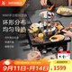 WMF德國福騰寶電燒烤爐家用多功能料理鍋烤肉鍋電烤爐煎烤盤(pán)無(wú)煙不粘煎烤涮一體電火鍋多用途鍋 多功能料理盤(pán) 1層